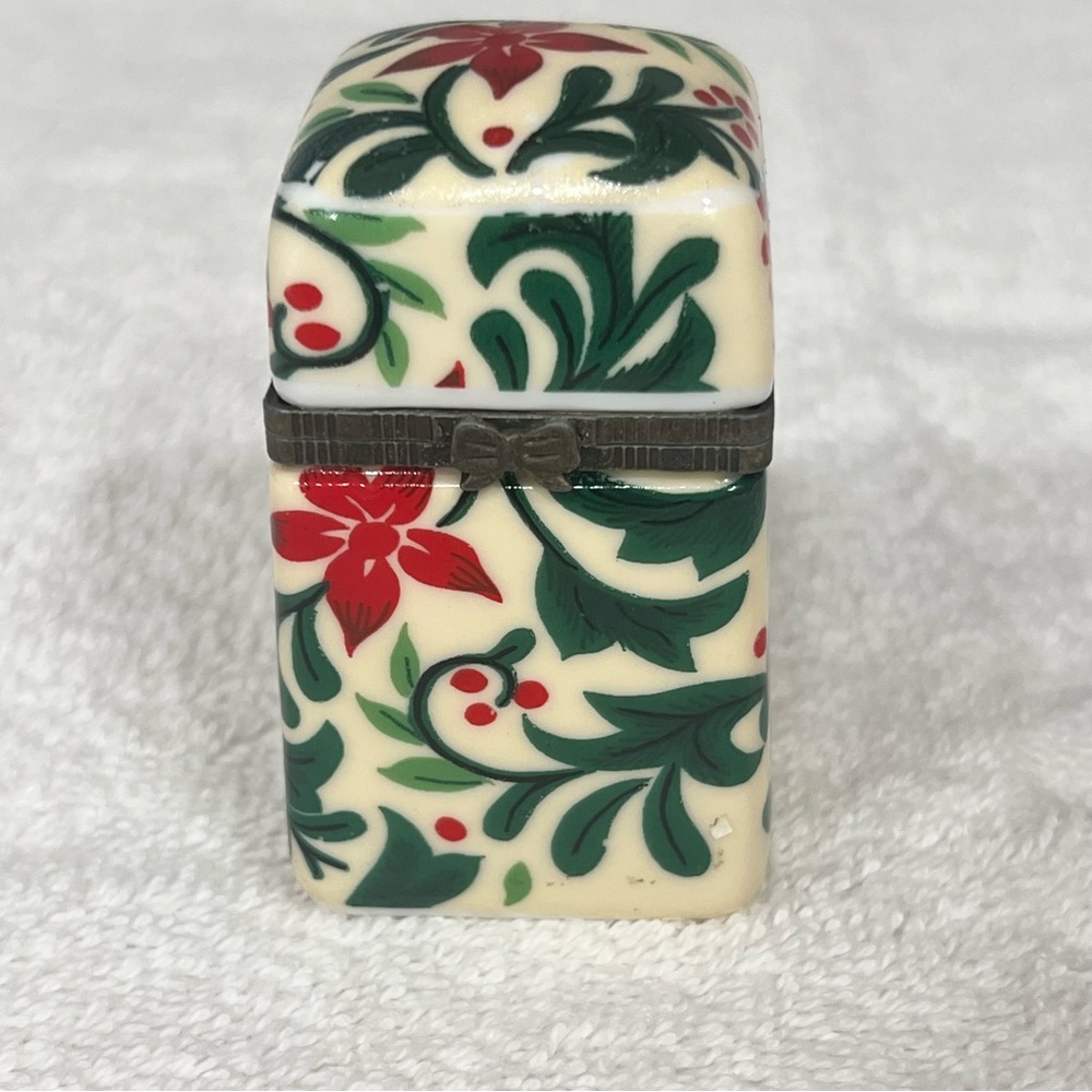 Red, Green, and Cream Trinket Box